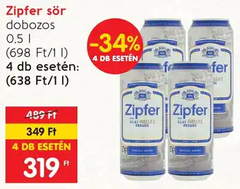 Spar Zipfer sör 0,5 I ajánlat
