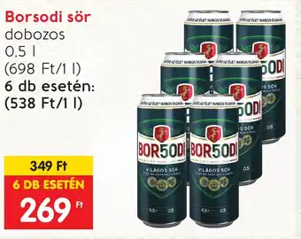 Spar Borsodi sör 0,5 I ajánlat