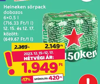 Spar Heineken sörpack dobozos 6 x 0,5 jl ajánlat