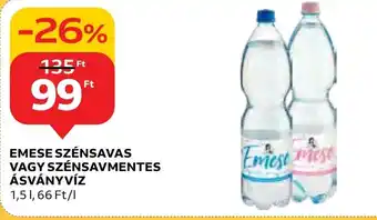 Auchan EMESE SZÉNSAVAS VAGY SZÉNSAVMENTES ÁSVÁNYVÍZ 1,5 l ajánlat