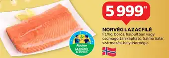 Auchan NORVÉG LAZACFILÉ 1 kg ajánlat