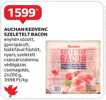 Auchan AUCHAN KEDVENC SZELETELT BACON 2 x 200 g ajánlat