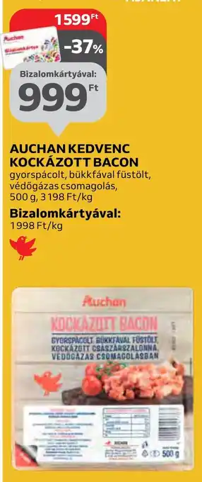 Auchan AUCHAN KEDVENC KOCKÁZOTT BACON 500 g ajánlat