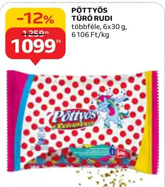 Auchan PÖTTYÖS TÚRÓ RUDI 6 x 30 g ajánlat