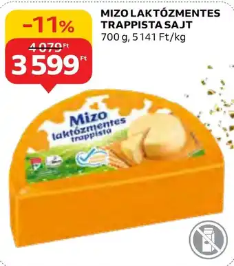 Auchan MIZO LAKTÓZMENTES TRAPPISTA SAJT 700 g ajánlat