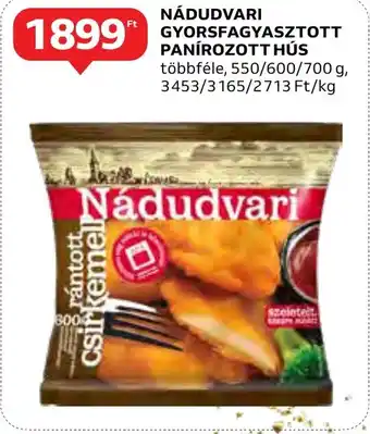 Auchan NÁDUDVARI GYORSFAGYASZTOTT PANÍROZOTT HÚS 550 - 700 g ajánlat