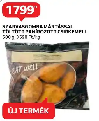 Auchan SZARVASGOMBA MÁRTÁSSAL TÖLTÖTT PANÍROZOTT CSIRKEMELL 500 g ajánlat