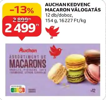 AUCHAN KEDVENC MACARON VÁLOGATÁS 12 db