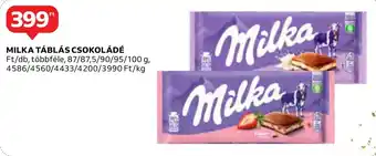 Auchan MILKA TÁBLÁS CSOKOLÁDÉ 87 - 100 g ajánlat
