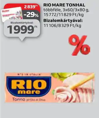 Auchan RIO MARE TONHAL többféle, 3x60/3x80 g ajánlat