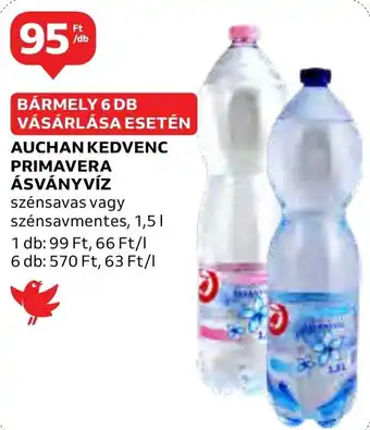 Auchan AUCHAN KEDVENC PRIMAVERA ÁSVÁNYVÍZ 1,5l ajánlat