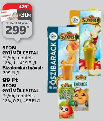 Auchan SZOBI GYÜMÖLCSITAL 12% 1l ajánlat