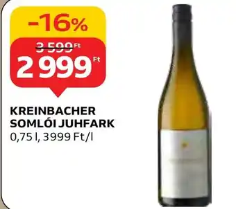 KREINBACHER SOMLÓI JUHFARK 0,75l