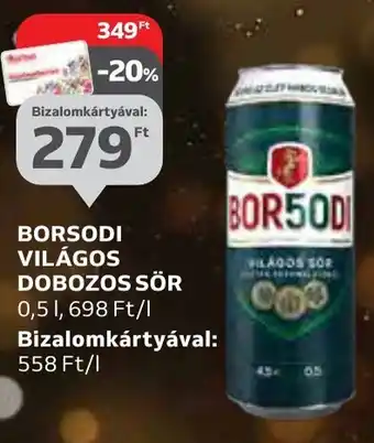Auchan BORSODI VILÁGOS DOBOZOS SÖR 0,5l ajánlat