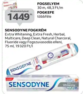 Auchan SENSODYNE FOGKRÉM 75ml ajánlat
