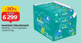 Auchan PAMPERS TÖRLŐKENDŐ 12x52 lap/pakk ajánlat