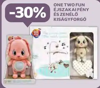 Auchan ONE TWO FUN ÉJSZAKAI FÉNY ÉS ZENÉLŐ KISÁGYFORGÓ ajánlat