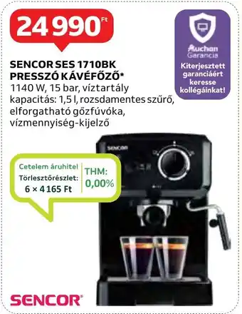 Auchan SENCOR SES 1710BK PRESSZÓ KÁVÉFŐZŐ ajánlat