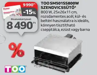 Auchan TOO SM501SS800W SZENDVICSSÜTŐ ajánlat