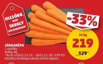 PENNY SÁRGARÉPA 1 kg ajánlat