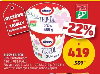 PENNY SISSY TEJFÖL 450 g ajánlat