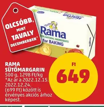 PENNY RAMA SÜTŐMARGARIN 500 g ajánlat