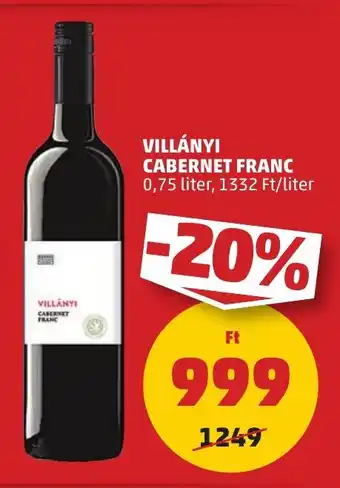 PENNY VILLÁNYI CABERNET FRANC 0,75 l ajánlat