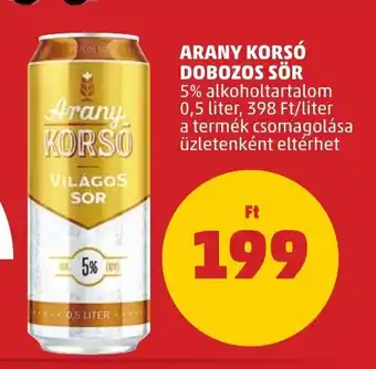 PENNY ARANY KORSÓ DOBOZOS SÖR 0,5 l ajánlat