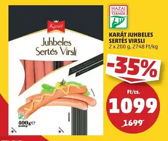 PENNY KARÁT JUHBELES SERTÉS VIRSLI 2 x 200 g ajánlat