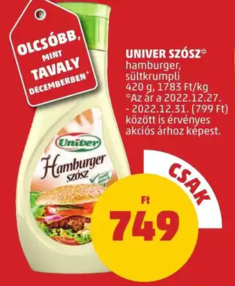 PENNY UNIVER SZÓSZ 420 g ajánlat