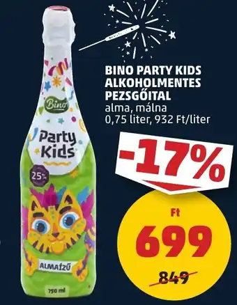 PENNY BINO PARTY KIDS ALKOHOLMENTES PEZSGŐITAL 0,75 l ajánlat