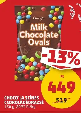 PENNY CHOCO'LA SZÍNES CSOKOLÁDÉDRAZSÉ 150 g ajánlat