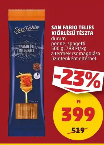 PENNY SAN FABIO TELJES KIŐRLÉSŰ TÉSZTA 500 g ajánlat