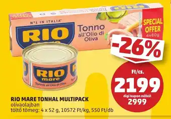 PENNY RIO MARE TONHAL MULTIPACK 4 x 52 g ajánlat