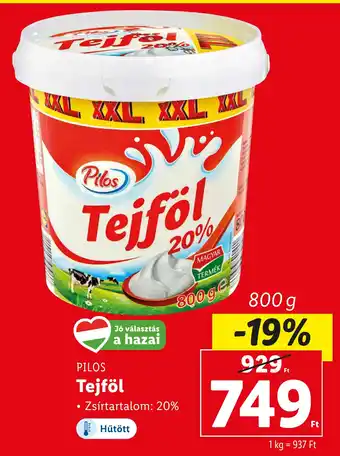 Lidl PILOS Tejföl 800 g ajánlat