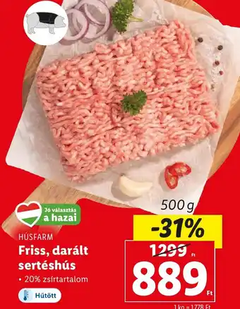 Lidl HÚSFARM Friss, darált sertéshús 500 g ajánlat