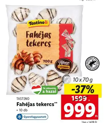 Lidl TASTINO Fahéjas tekercs 10 x 70 g ajánlat