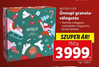 Lidl HESTER'S LIFE Ünnepi granola-válogatás 750 g ajánlat