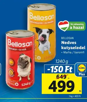 Lidl BELLOSAN Nedves kutyaeledel 1240 g ajánlat