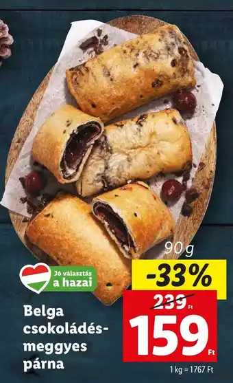 Lidl Belga csokoládés-meggyes párna 90 g ajánlat