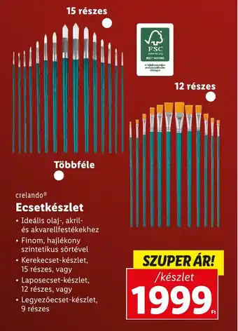Lidl crelando Ecsetkészlet ajánlat