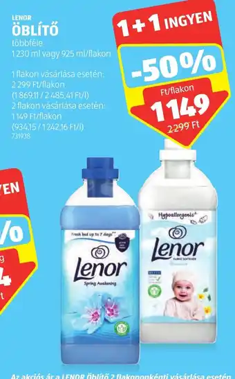 ALDI LENOR ÖBLÍTŐ 1230 - 925 ml ajánlat