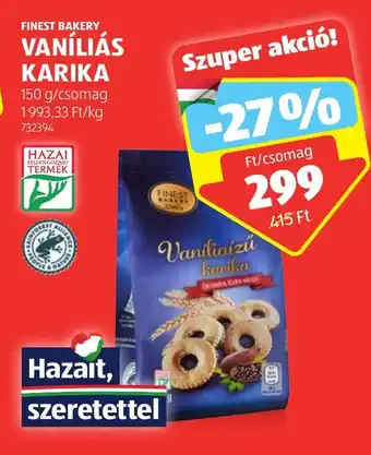 ALDI FINEST BAKERY VANÍLIÁS KARIKA 150 g ajánlat