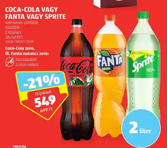 ALDI COCA-COLA VAGY FANTA VAGY SPRITE 2 l ajánlat