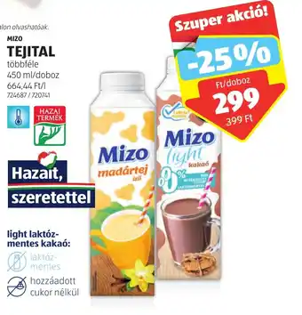 ALDI MIZO TEJITAL 450 ml ajánlat