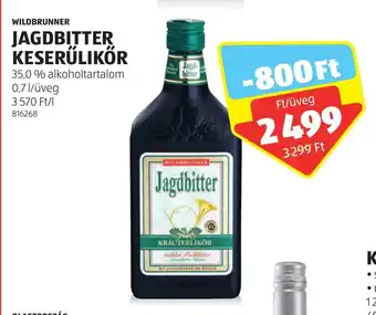 WILDBRUNNER JAGDBITTER KESERŰLIKŐR 0,7 l