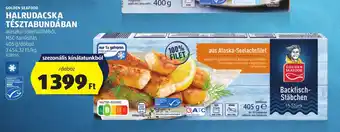 ALDI GOLDEN SEAFOOD HALRUDACSKA TÉSZTABUNDÁBAN 405 g ajánlat