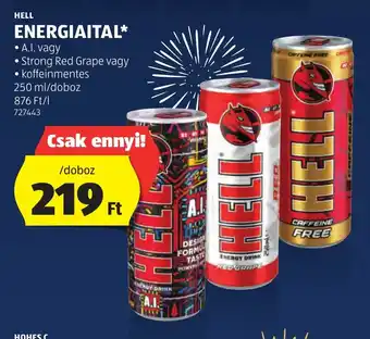 ALDI HELL ENERGIAITAL 250 ml ajánlat