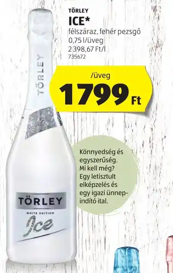 ALDI TÖRLEY ICE 0,75 l ajánlat