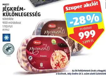 ALDI MUCCI JÉGKRÉM-KÜLÖNLEGESSÉG 900 ml ajánlat